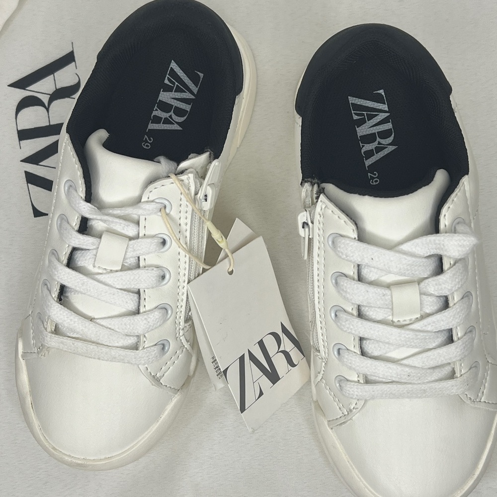 NWT Zara Kids- White Sneakers Minimalist Design Low-Top
